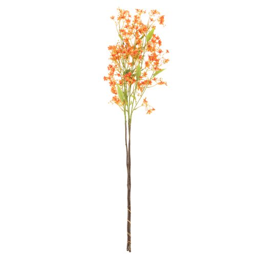 Kunstmatige orchideeëntak met oranje filigraan decoratie voor de kamer, 110 cm, 3 stuks | Floristik24.nl