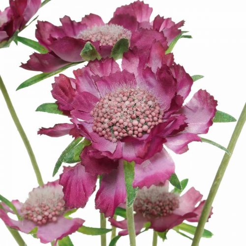 Floristik24 Scabious kunstbloem roze zomerbloem H64cm bos van 3st