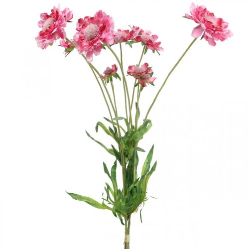 Kunstbloemdecoratie, schurftige kunstbloem roze 64cm bundel van 3st