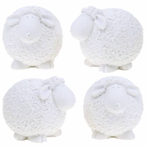 Floristik24 Paasdecoratie schaap wit H7cm 4st
