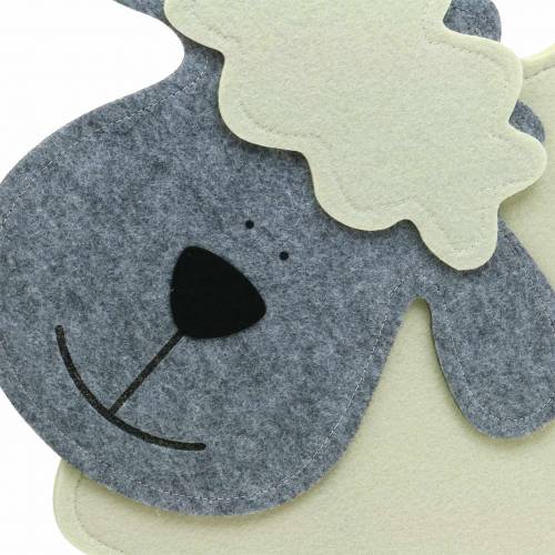Floristik24 Schaap staand vilt creme, grijs 51 × 7cm H47cm