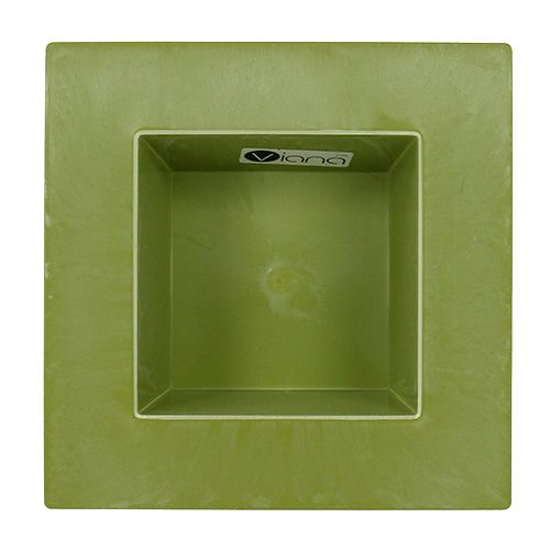 Floristik24 Kom hoekig lichtgroen 20cm x 20cm, 1stuk