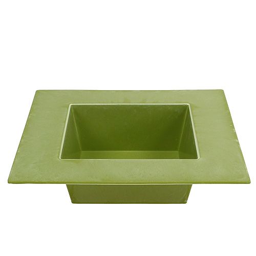 Floristik24 Kom hoekig lichtgroen 20cm x 20cm, 1stuk