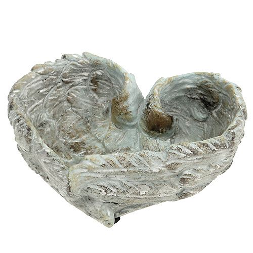 Floristik24 Kom hartvorm grijs 20cm x 18cm H7.5cm 1st