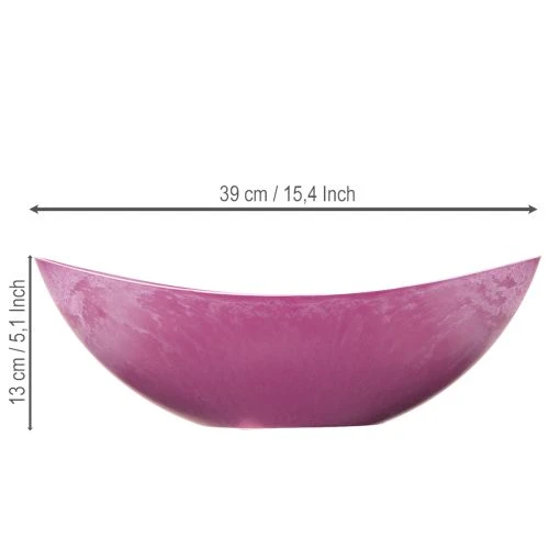 Plastic kom, roze, 39 cm x 13 cm, H13 cm | Floristik24.nl