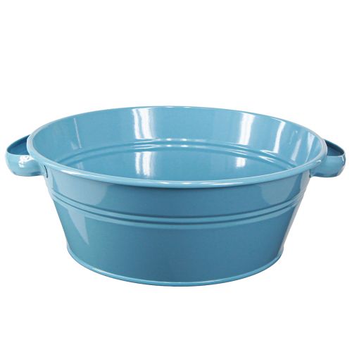 Floristik24 Schaal rond handvat sierschaal bloemenschaal blauw Ø33,5cm