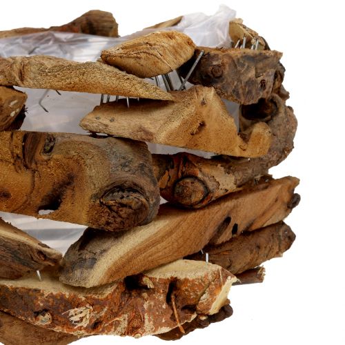 Floristik24 Kom stukken hout natuur Ø32cm H16cm