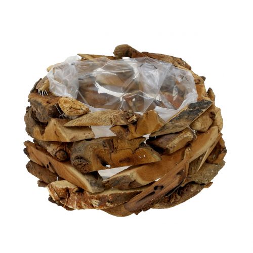 Floristik24 Schaal stukken hout natuur Ø28cm H16cm