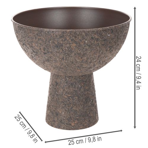 Ronde plantenpot op een voet, moderne plantenpot, 25 cm | Floristik24.nl
