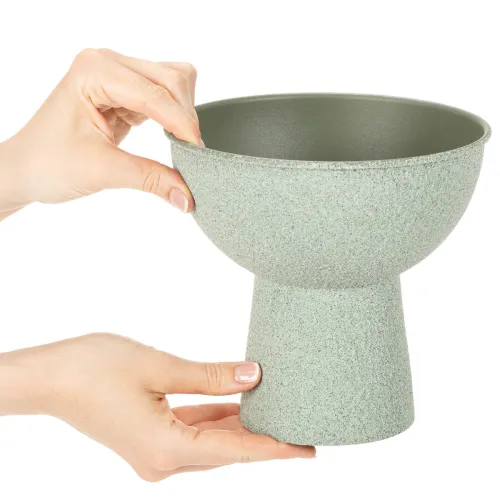 Moderne ronde plantenbak op een hoge voet, 18 cm | Floristik24.nl