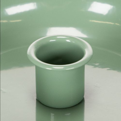 Groene metalen kandelaar, decoratief, voor smalle kaarsen, 13 cm | Floristik24.nl