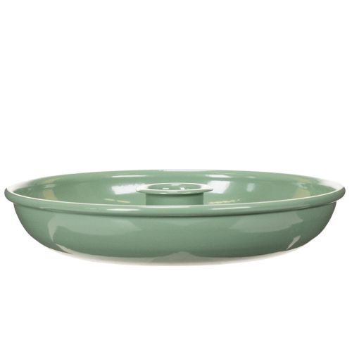 Groene metalen kandelaar, decoratief, voor smalle kaarsen, 13 cm | Floristik24.nl