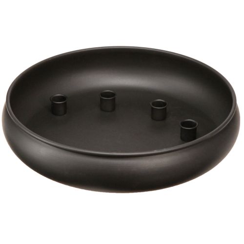Floristik24 Schaal met kaarshouder magneet zwart Ø33cm H7,5cm