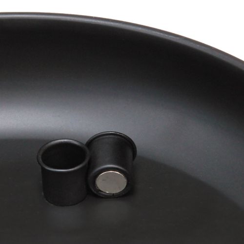 Artikel Schaal met kaarshouder magneet zwart Ø33cm H7,5cm