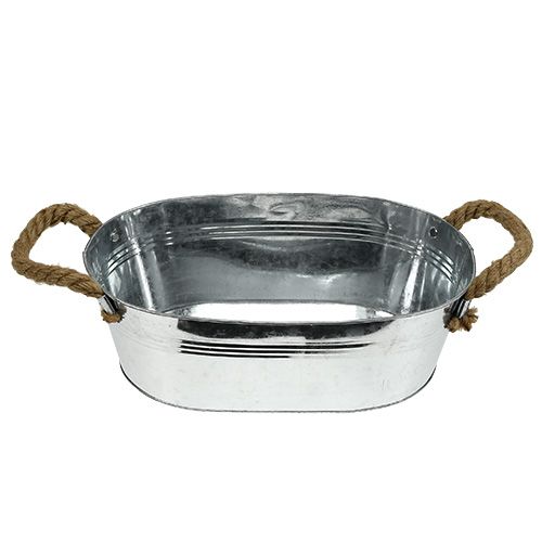 Artikel Schaal ovaal 35cm x 21,5cm H11,5cm Glanzend zink