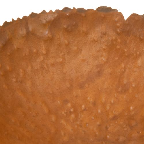 Ronde metalen kom met een roestachtig, gestructureerd oppervlak, 20 cm | Floristik24.nl