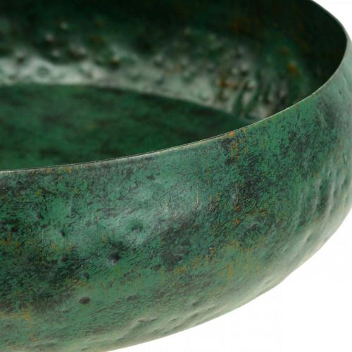 Floristik24 Sierschaal groen antiek Sierschaal metaal Ø25.5cm H6cm