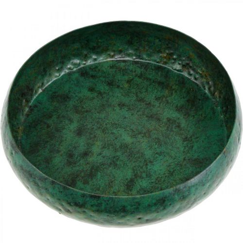 Floristik24 Sierschaal groen antiek Sierschaal metaal Ø25.5cm H6cm