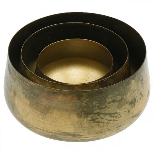 Artikel Sierschaal messing metalen schaal Ø20/16.5/12.5cm set van 3