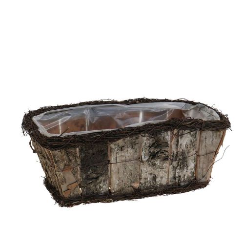 Floristik24 Plantenbak plantenpot vierkant berken/ranken 28×14×11,5cm