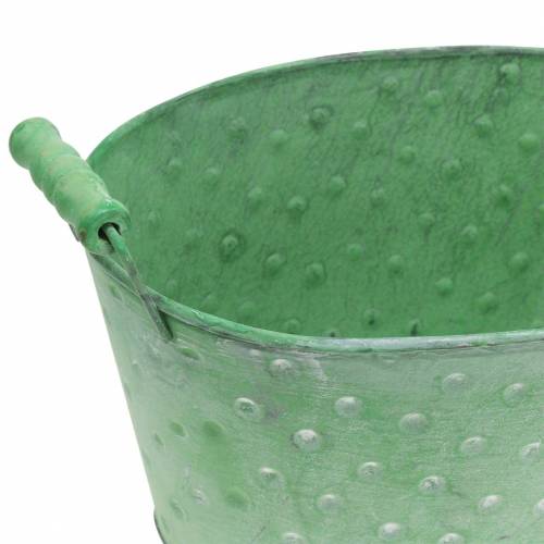 Floristik24 Sierschaal plantenbak metaal groen ovaal 25.5x18.5cm H13cm