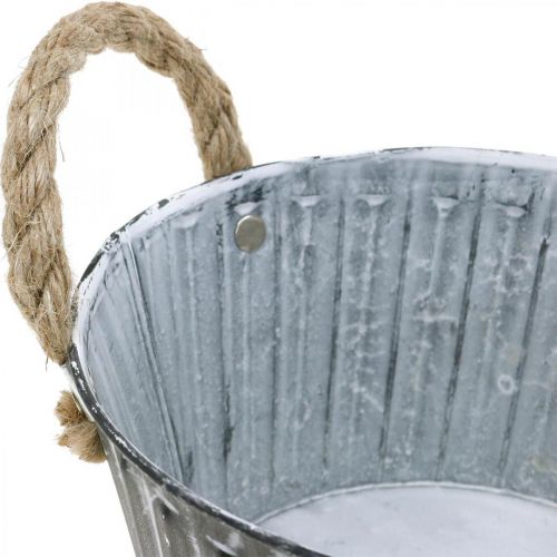 Floristik24 Plantenschaal, metalen schaal met handvatten, decoratieve schaal voor planten Ø18cm