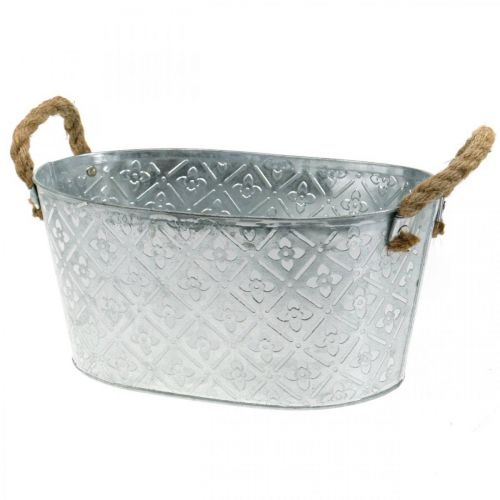Floristik24 Planter met handvatten, metalen schaal, bloembak L31cm
