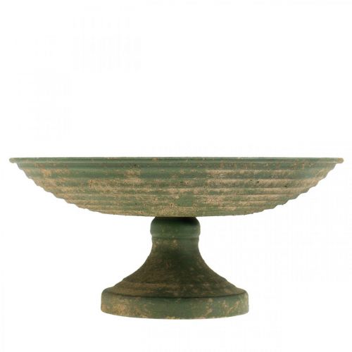 Floristik24 Schaal met voet, sierschaal, metalen schaal, antiek look, Ø26cm H12cm