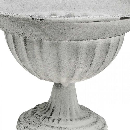 Floristik24 Bekerkom witte decoratieve beker metalen beker Ø16cm H11,5cm