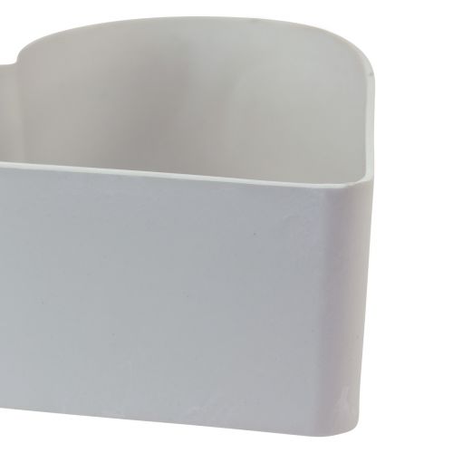 Artikel Schaal hart kunststof sierschaal wit grijs 24/21cm set van 2