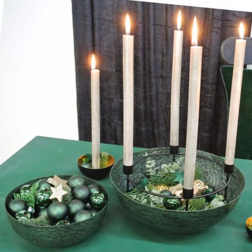 Floristik24 Sierschaal vintage groen metalen plantenbak Ø31cm