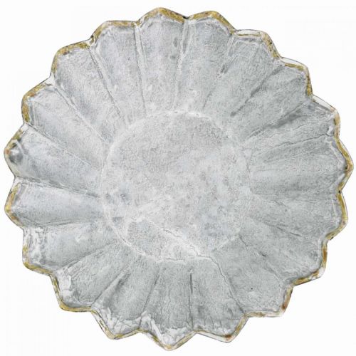 Floristik24 Decoratieve bakvorm van metaal, metalen decoratie voor opplant, cakevormen met gouden rand Ø13cm H3.5cm