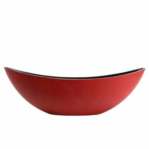 Floristik24 Sierschaal ovaal rood, zwart 38.5cm x 12.5cm H10cm
