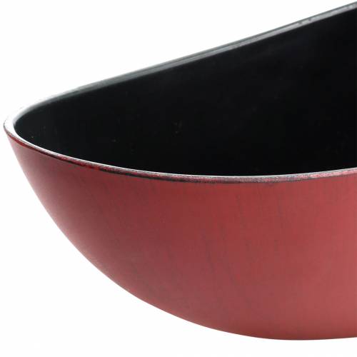 Floristik24 Sierschaal ovaal rood, zwart 38.5cm x 12.5cm H10cm