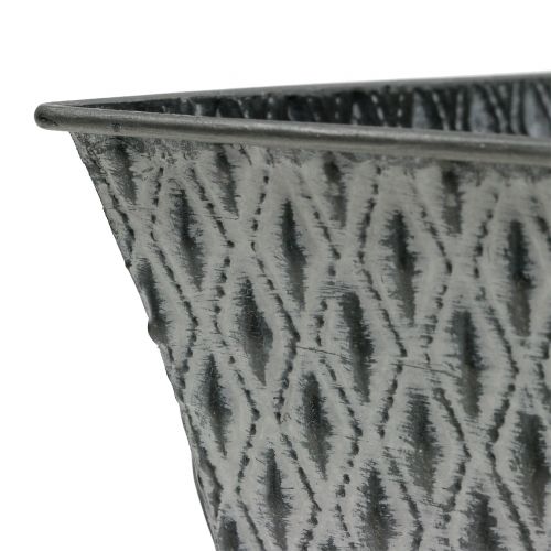 Artikel Zinkschaal met ruitpatroon 26cm x 15,5cm