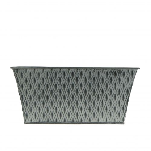 Artikel Zinkschaal met ruitpatroon 26cm x 15,5cm