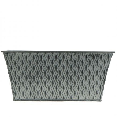 Artikel Zinkschaal met ruitpatroon 30cm × 18cm H15cm