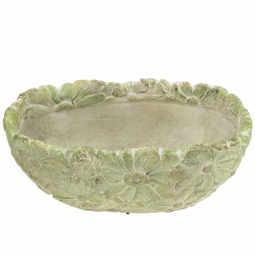 Floristik24 Plantenschaal ovaal groen 22×11.5cm H10cm