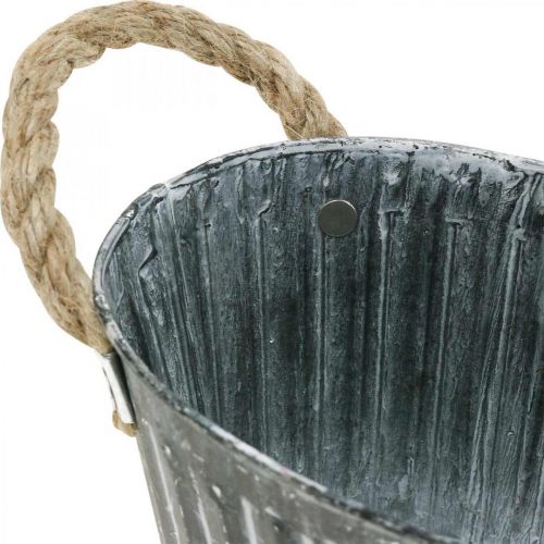 Floristik24 Metalen plantenschaal, bloemschaal om op te planten, decoratieve schaal met handvatten L22,5 cm