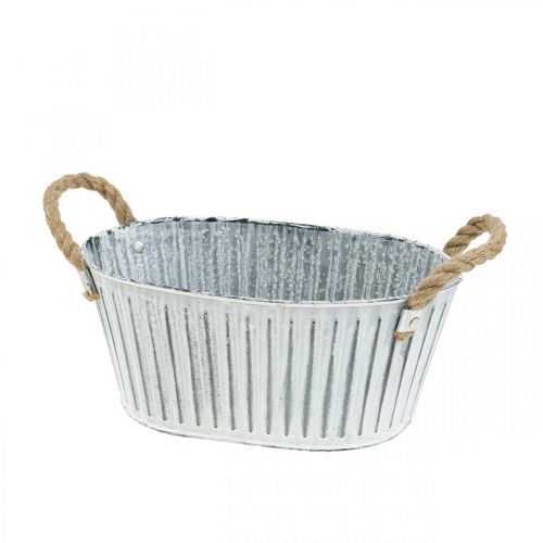 Planter met handvatten, metalen bloembak, decoratieve kom voor planten L28cm