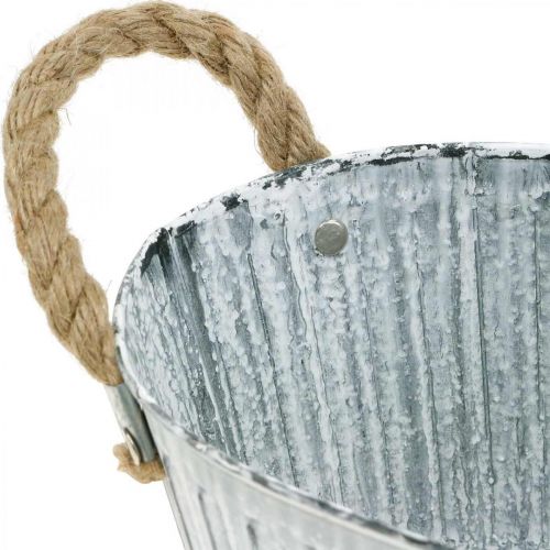 Floristik24 Planter met handvatten, metalen bloembak, decoratieve kom voor planten L28cm