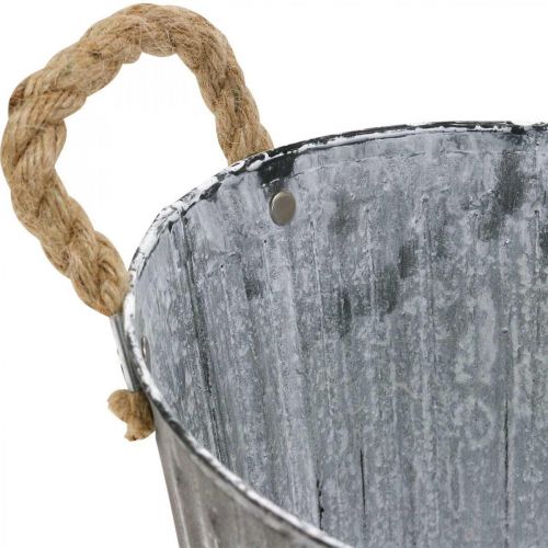 Floristik24 Schaal om te planten, bloemschaal met handvatten, metalen plantenbak L30.5cm