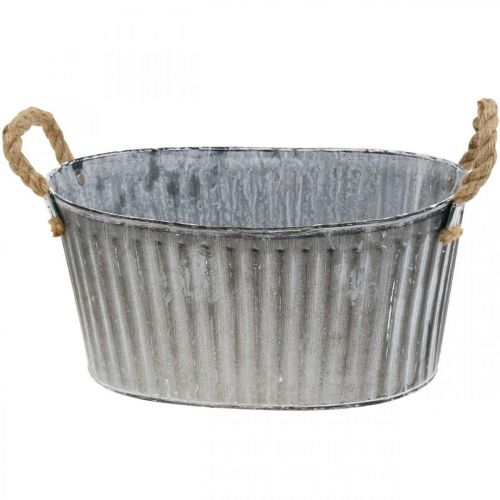 Floristik24 Schaal om te planten, bloemschaal met handvatten, metalen plantenbak L30.5cm