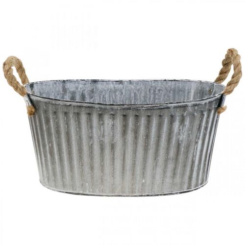 Floristik24 Schaal om te planten, bloemschaal met handvatten, metalen plantenbak L30.5cm