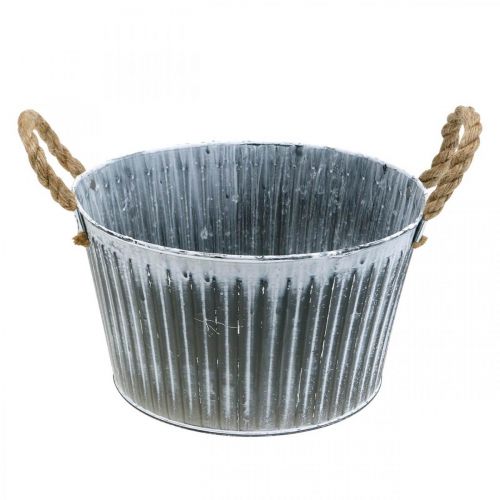 Metalen plantenschaal, bloemschaal, plantenpot met handvatten Ø28cm
