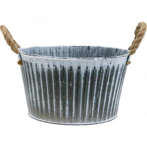 Artikel Metalen plantenschaal, bloemschaal, plantenpot met handvatten Ø28cm