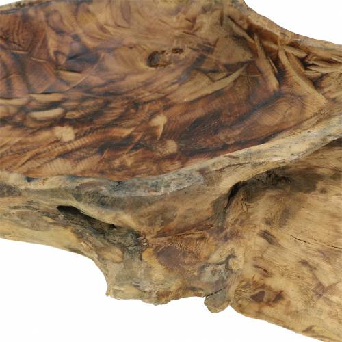 Floristik24 Gevlamd wortelnotenhouten kom 70cm x 27cm H12cm