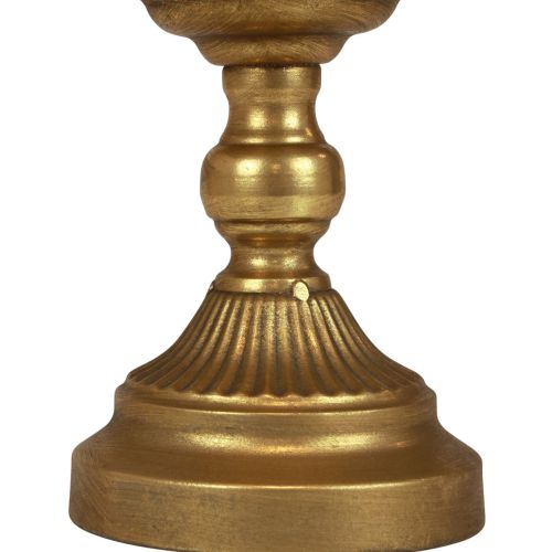 Floristik24 Kom met voet decoratieve metalen kom goud Ø25,5cm H24cm
