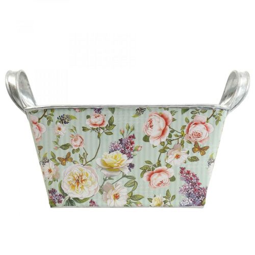 Floristik24 Jardiniere rozenpot metalen decoratie 20×12,5×10cm