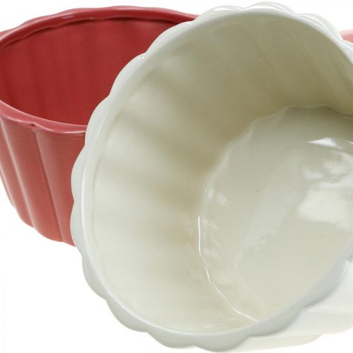 Artikel Bloempot ring cake, bloemschaal ovenschaal, keramiek decoratie H8cm Ø15.5cm 3st